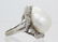 Signed KF 18k White Gold Diamond & Pearl Ring 6.5 - 3