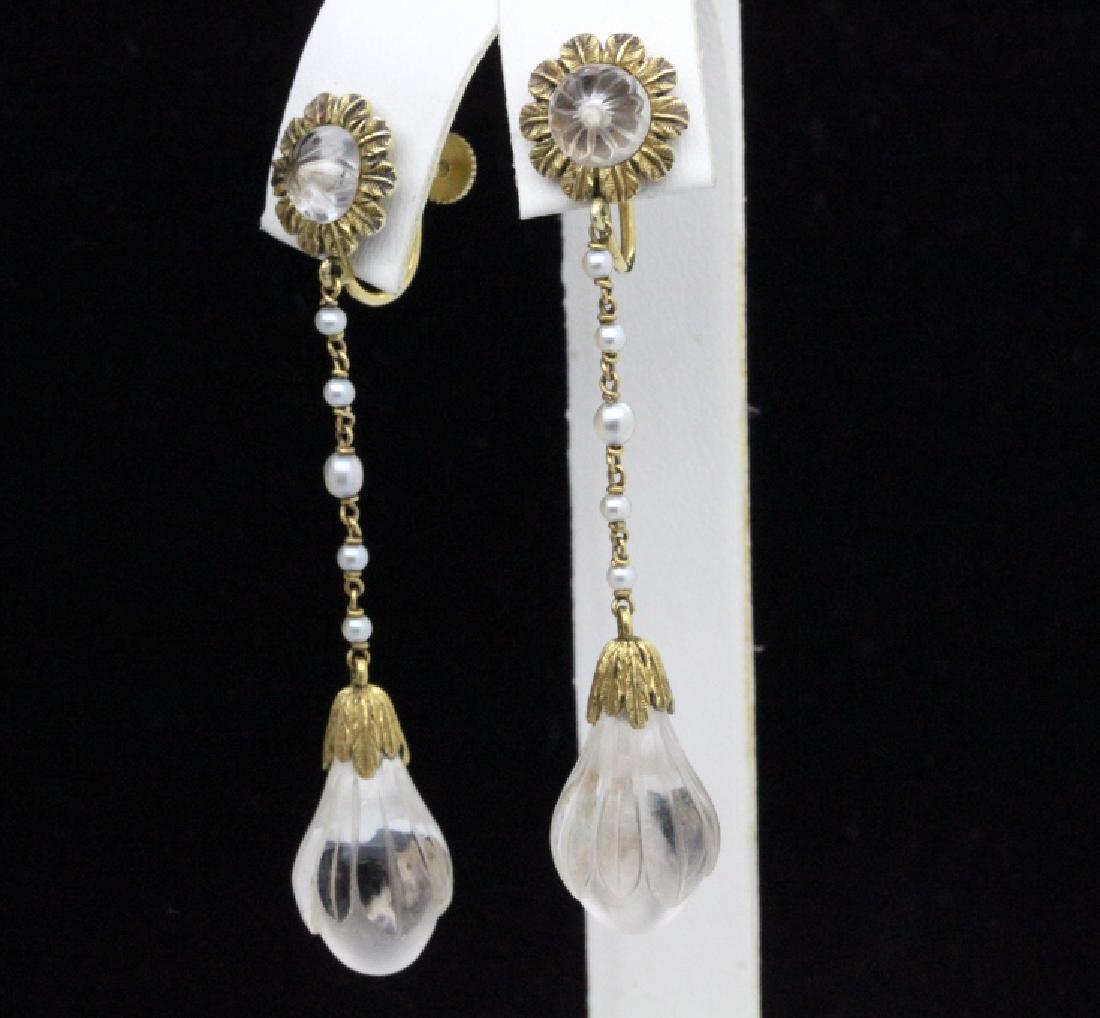 Pr Tiffany & Co Art Deco 14k Rock Crystal Earrings (1 of 8)