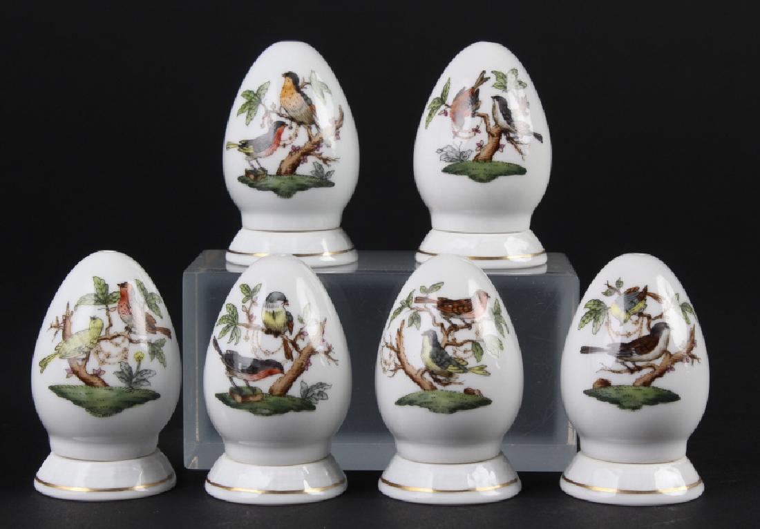 6 Herend Rothschild Porcelain Salt Pepper Shakers (1 of 5)
