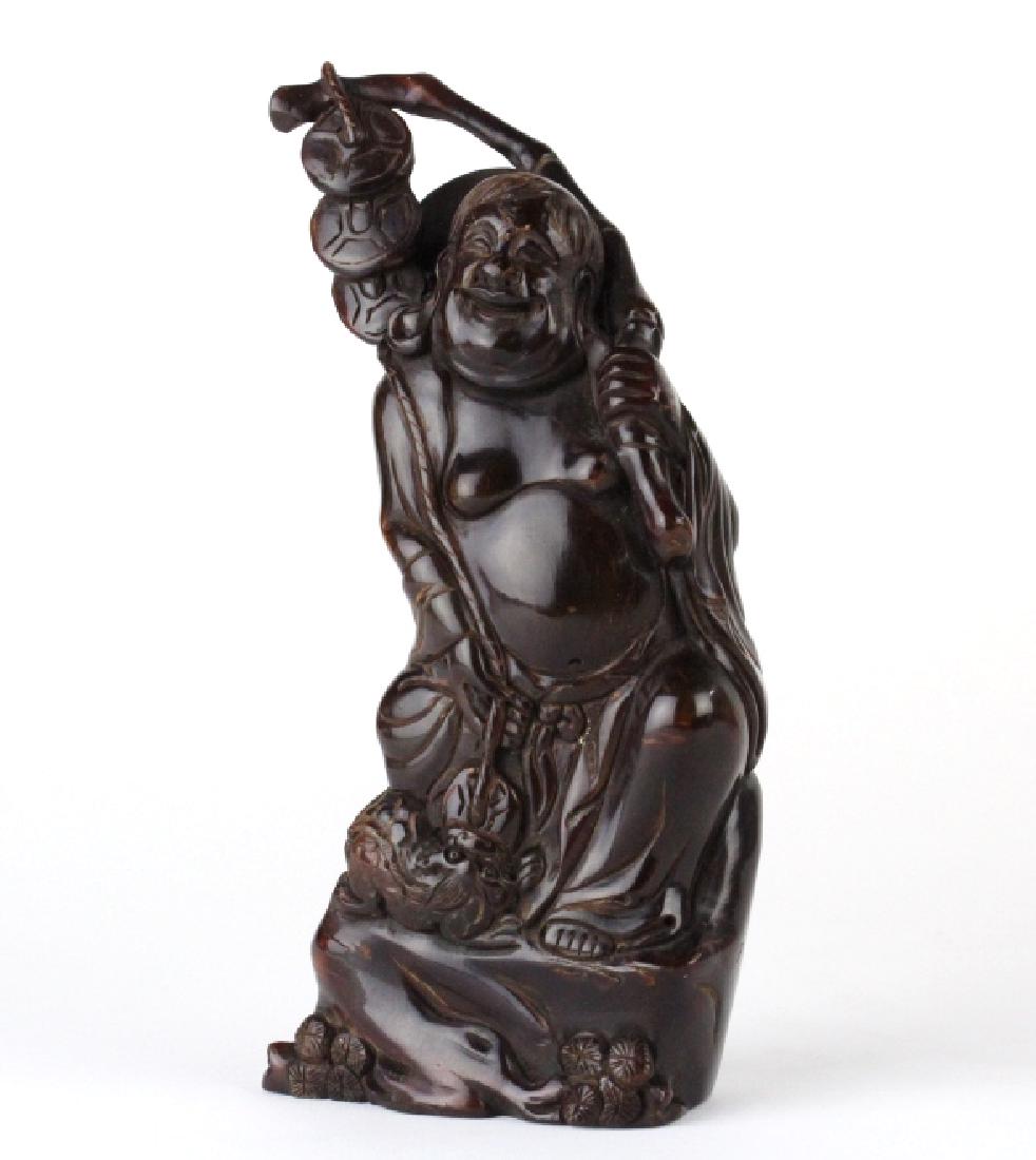 Chinese Lucky Hotai Money Buddha Horn Statue 11" (1 of 7)