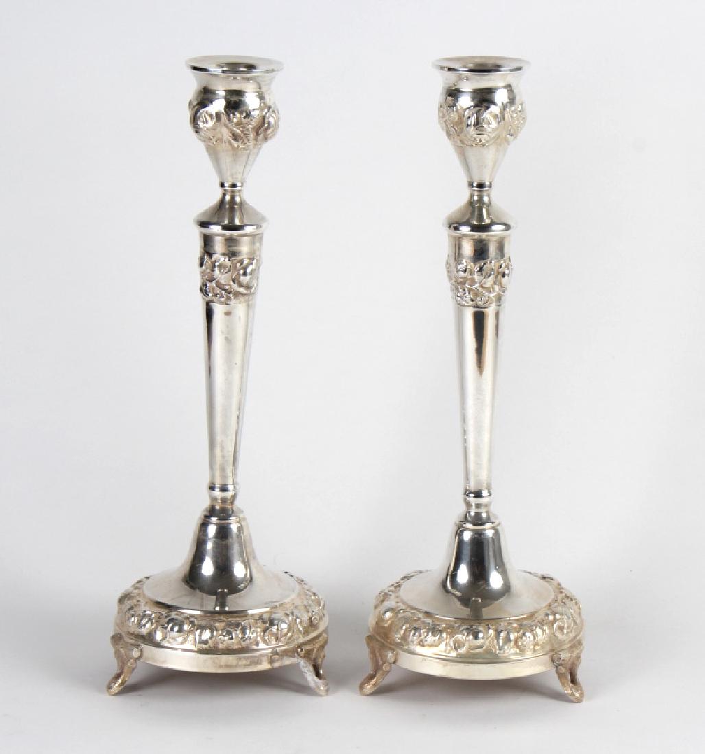PAIR Judaica Sterling Silver Sabbath Candlesticks (1 of 8)