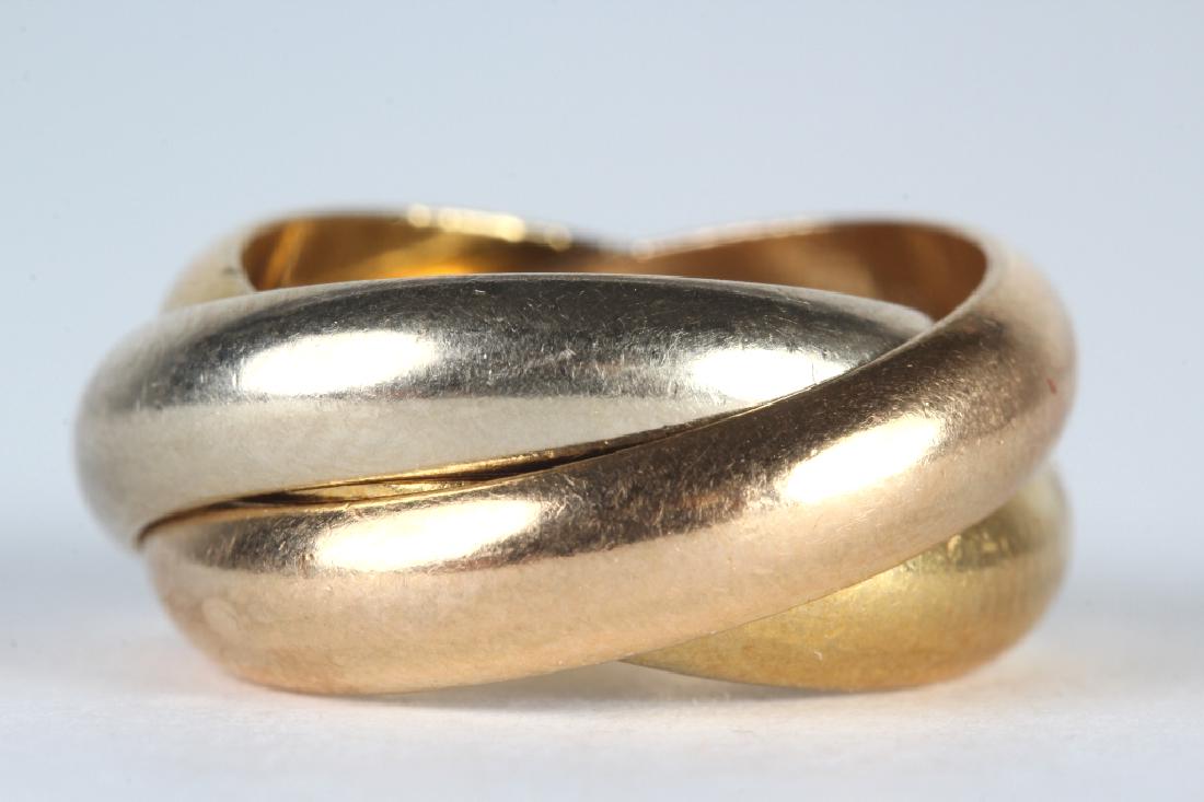 Cartier France Tri Color 18k Gold Rolling Ring S 4 (1 of 5)