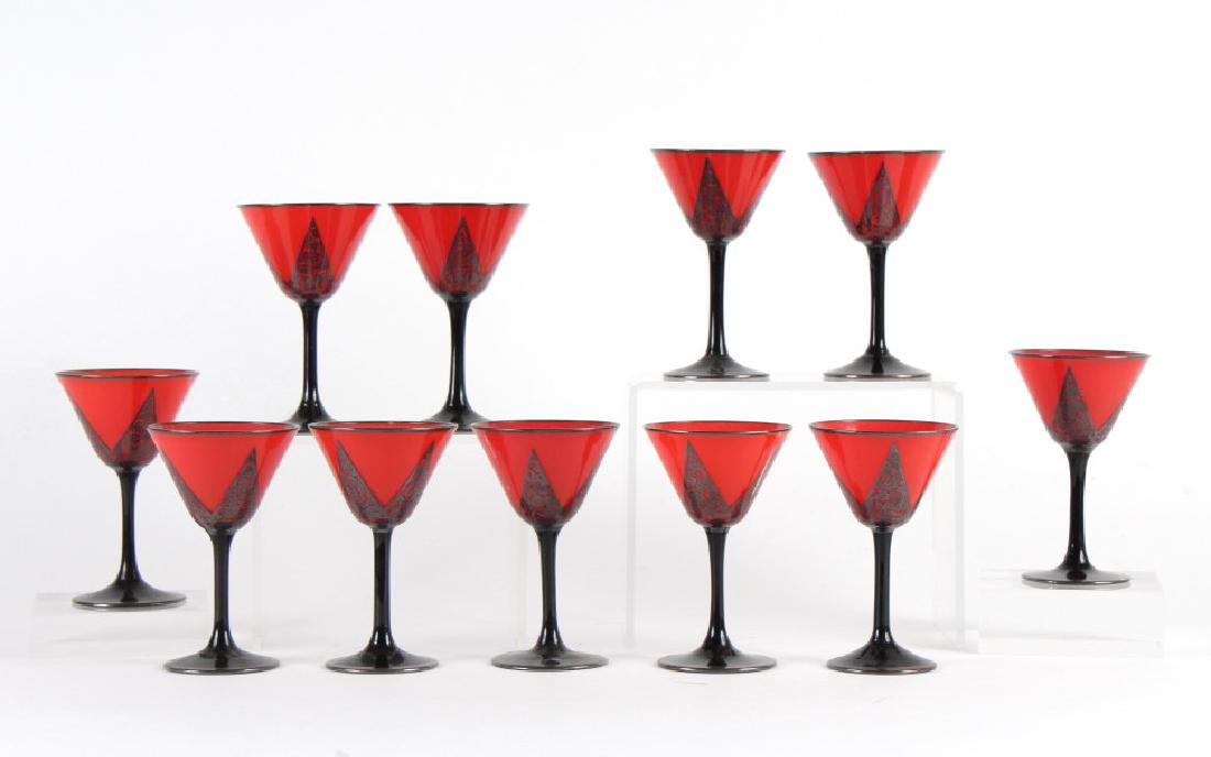 11 Rare Rockwell Sterling Silver Overlay Glasses (1 of 8)