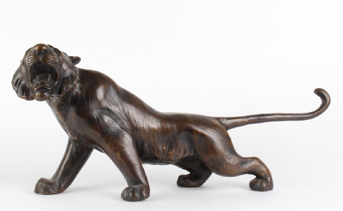 Japanese Meiji Period Bronze 20" Tiger Sculpture (1 of 6)