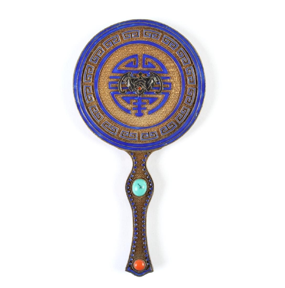 Chinese Export Fine Wire Silver Filigree 5" Mirror (1 of 6)