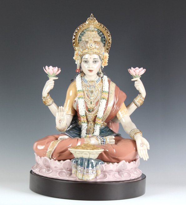 Lladro Goddess Lakshmi Porcelain Figure #1930 (1 of 8)