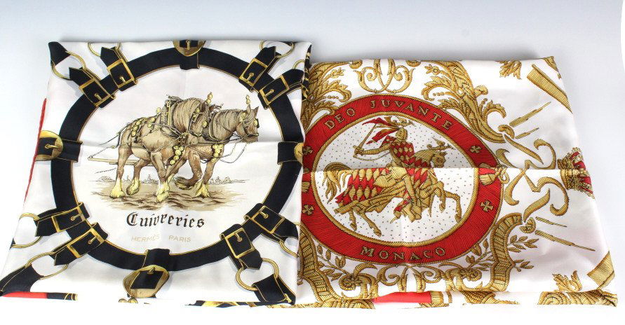 Lot of Two Vintage Hermes Silk Scarves (1 of 7)