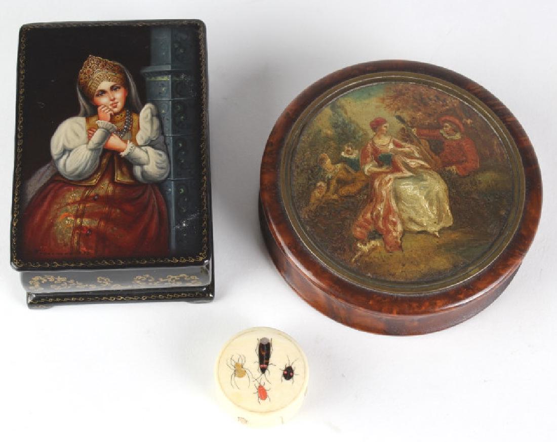 LOT of 3 Hand Painted Vanity Dresser Trinket Boxes (1 of 5)