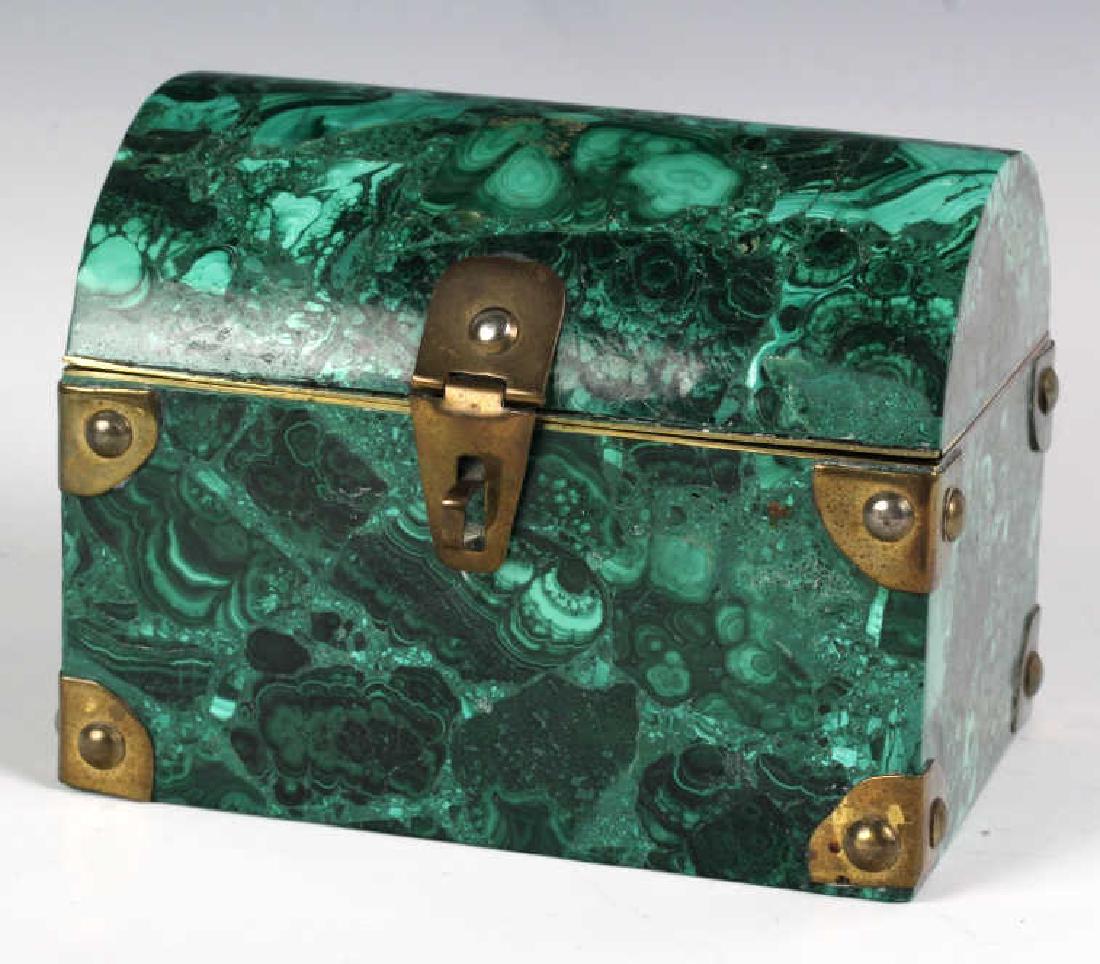 Rich Green Malachite Gemstone Treasure Chest Box (1 of 8)