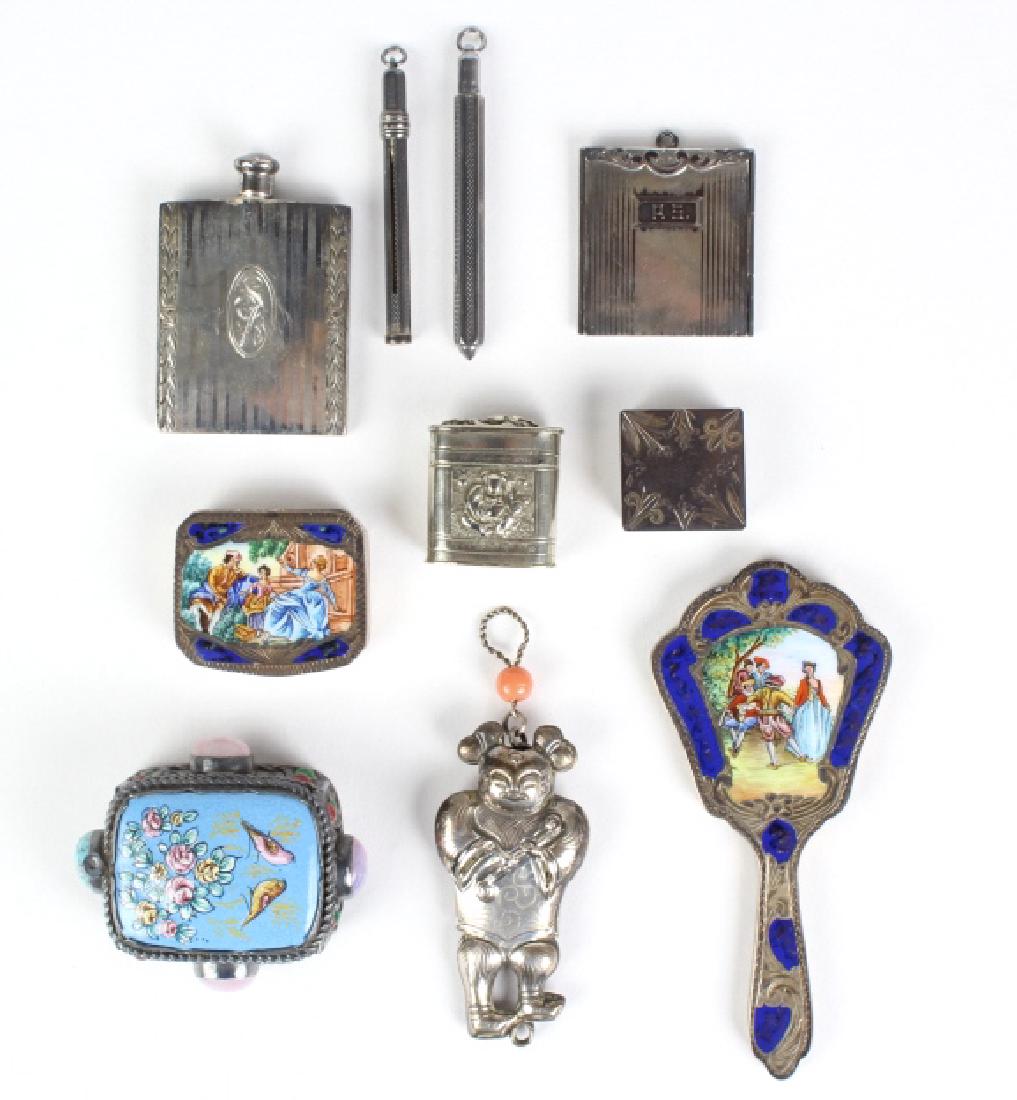 LOT of 10 Sterling Silver Pill Box or Vanity Items (1 of 5)