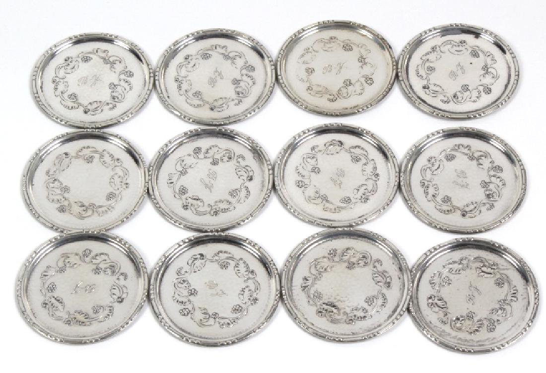 12 Georg Jensen Grapevine Silver Butter Pats SET (1 of 7)