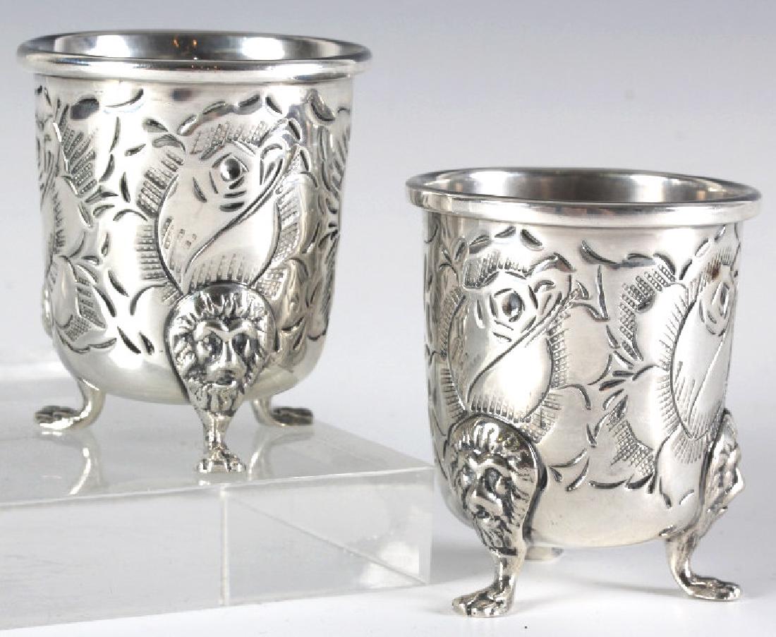 PAIR Sterling Silver Footed Toothpick Holders 141g (1 of 6)