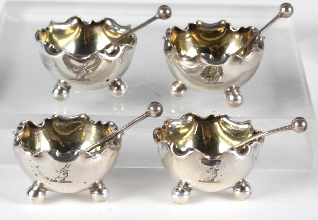 English Set of 4 Sterling Silver Salt Cellars Dips (1 of 6)