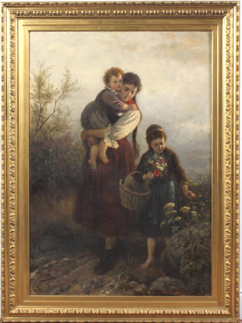 Rudolf Epp Woman w Children Munich School Painting (1 of 8)