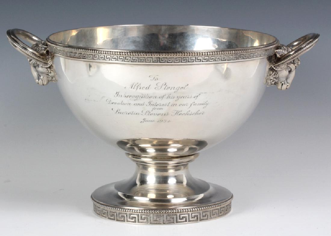 Tiffany & Co Broadway Silver Ram Head Footed Bowl (1 of 8)