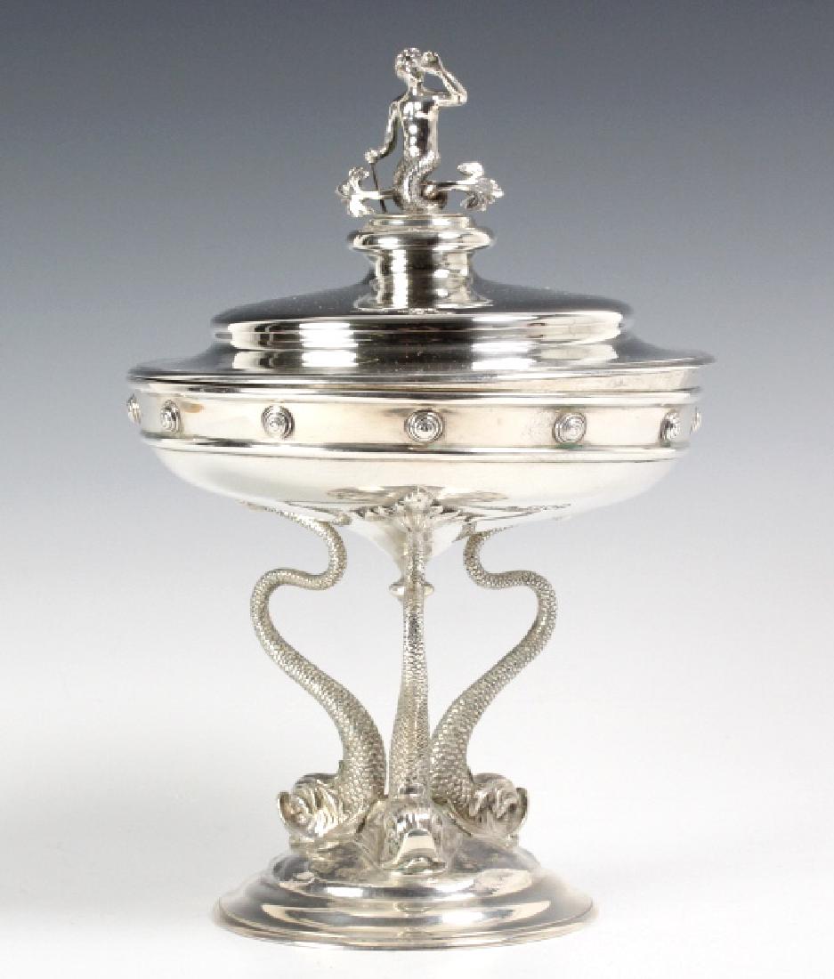 Antique English Mermaid Dolphin Silver Centerpiece (1 of 8)