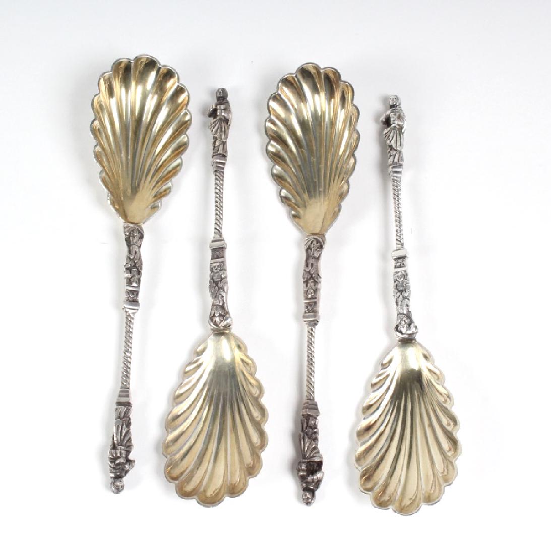 4 William Hutton English Silver Plate Spoons w Box (1 of 11)