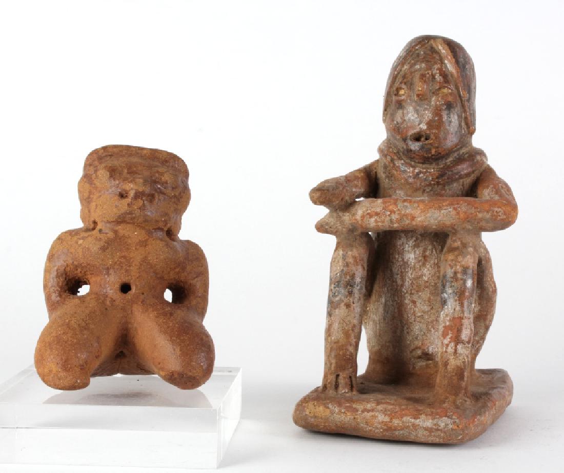 Pair of Figural Pre-Columbian Style Clay Artifacts (1 of 8)