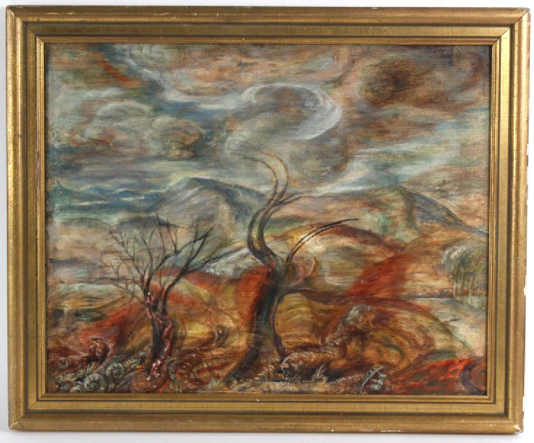 Charles Burchfield Modernist Landscape Painting (1 of 9)