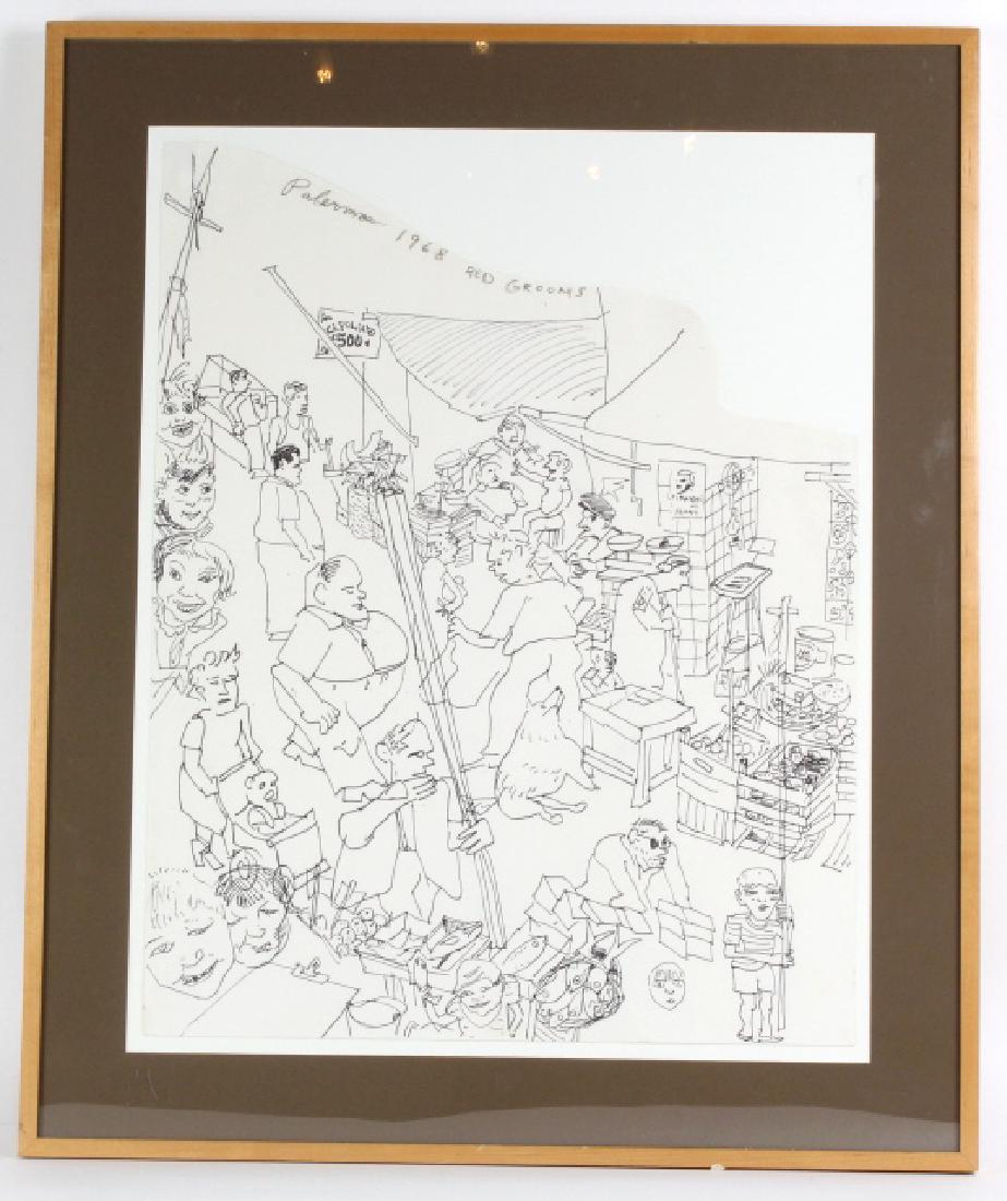 Red Grooms Palermo 1968 Market Marker Drawing (1 of 9)