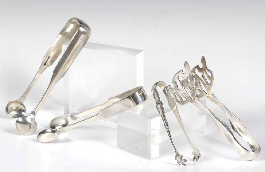 LOT 4 Antique Sterling Silver Serving Sugar Tong (1 of 6)
