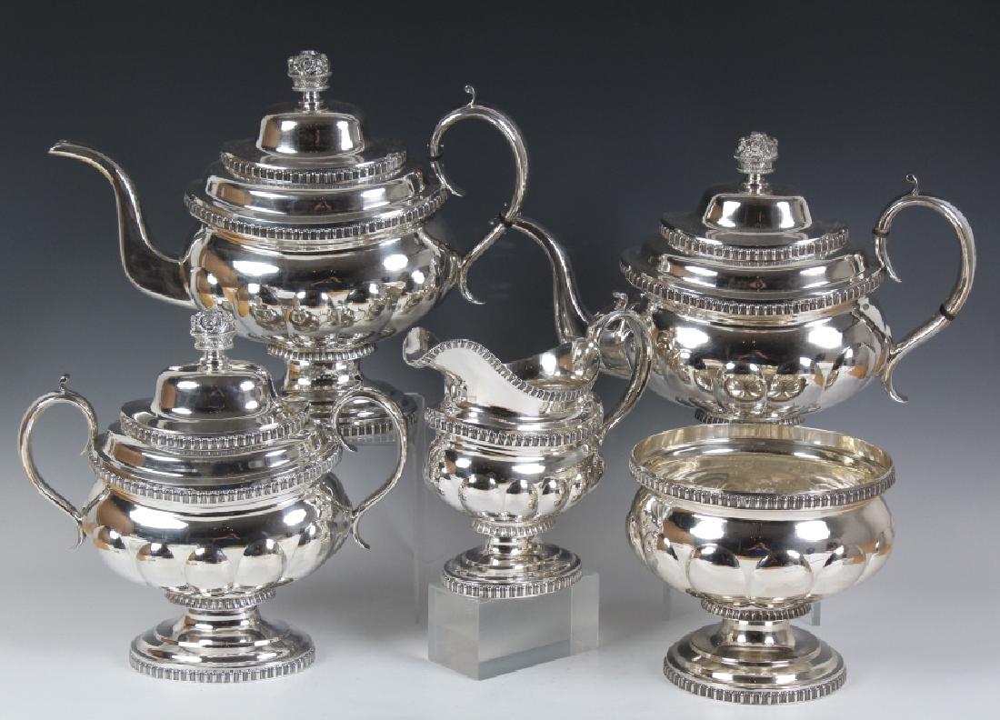 19th Century Coin Silver 5pc Tea Service Set 3868g (1 of 6)