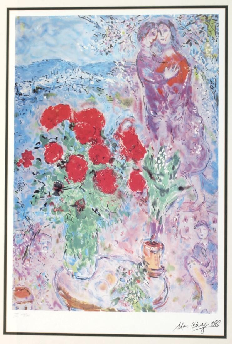 Marc Chagall Red Bouquet LE Lithograph Litho Print (1 of 8)