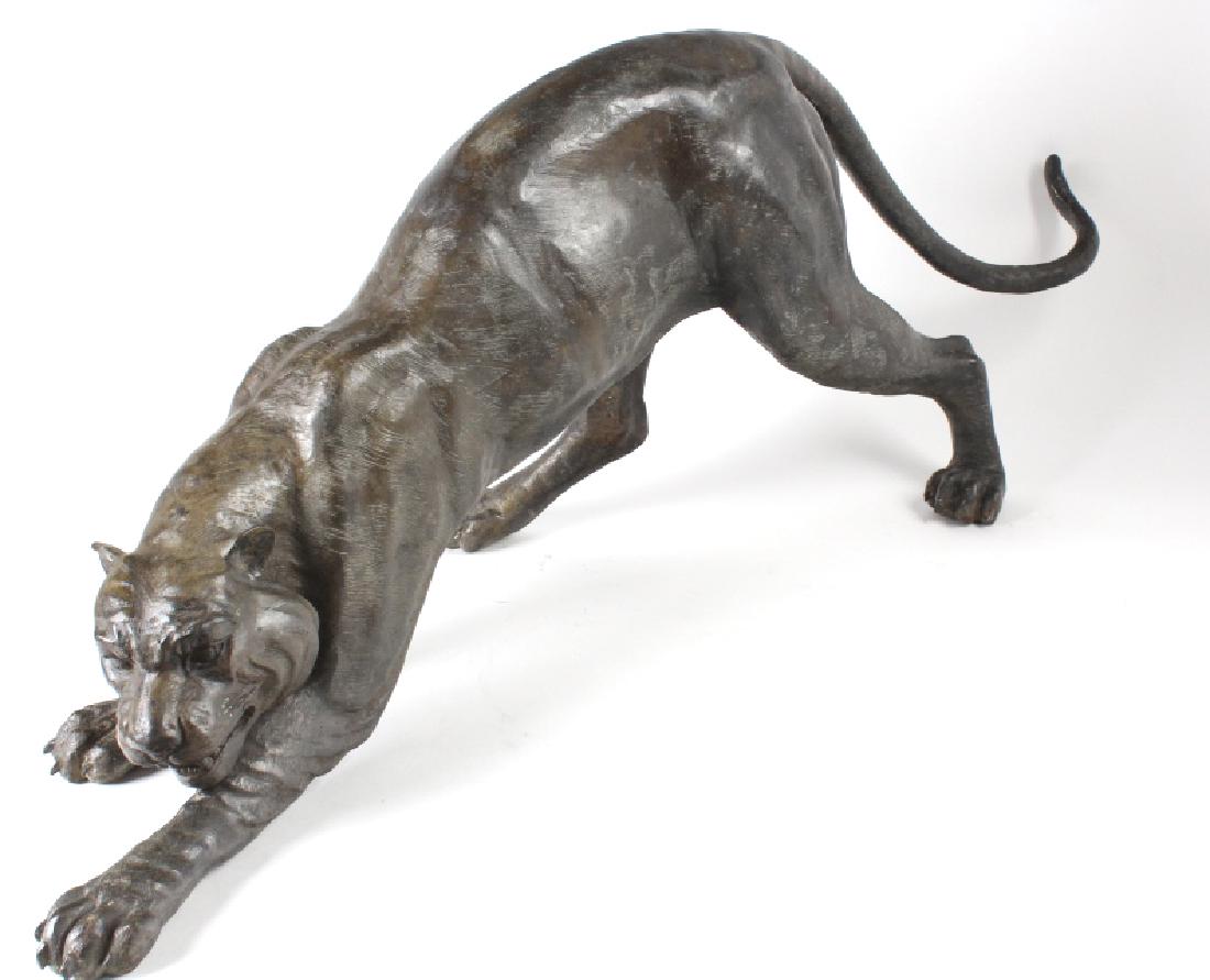 47" Wild Preying Panther Bronze Statue Sculpture (1 of 7)
