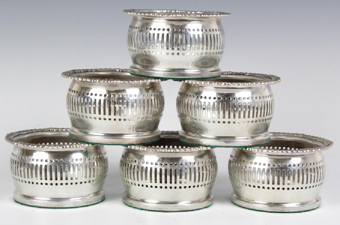 Boxed SET 6 Sterling Silver Wood Bottom Coasters (1 of 7)