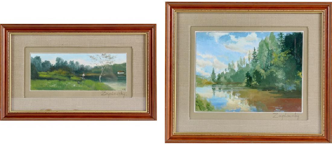 PAIR of Venyamin Zaslavsky Landscape Oil Painting (1 of 3)