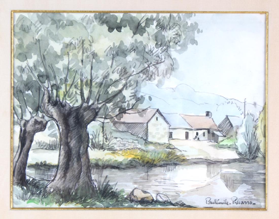 Paul Emile Pissaro Watercolor Landscape Painting (1 of 4)