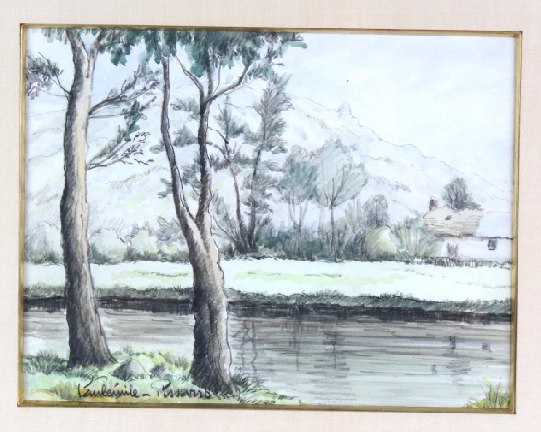 Paul Emile Pissaro Watercolor Landscape Painting (1 of 8)