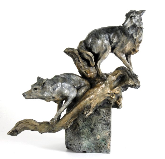 Sherry Sander Rocky Mountain Wolves Bronze Statue (1 of 8)