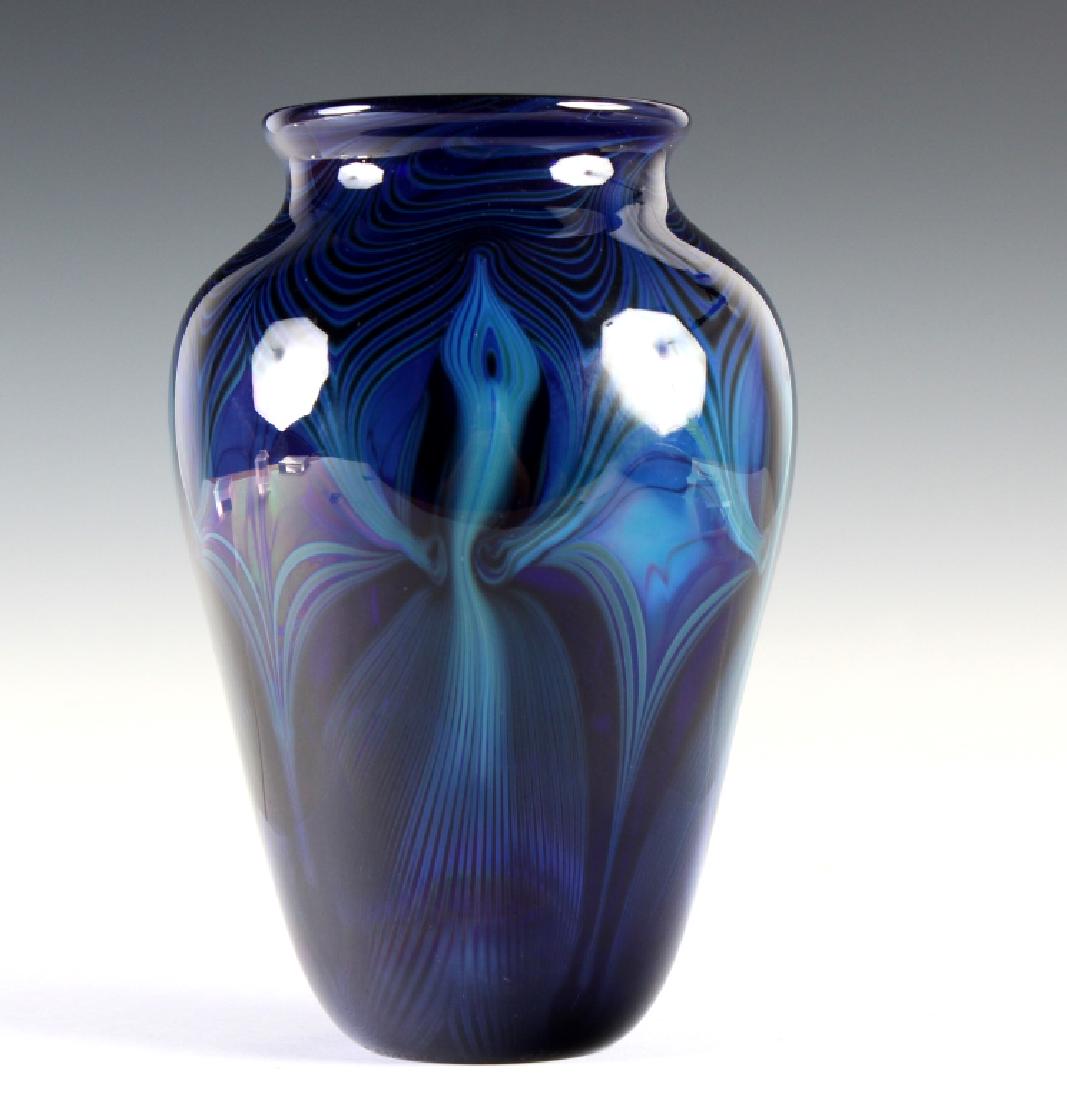 Randy Strong Studio Art Glass Pulled Feather Vase (1 of 5)