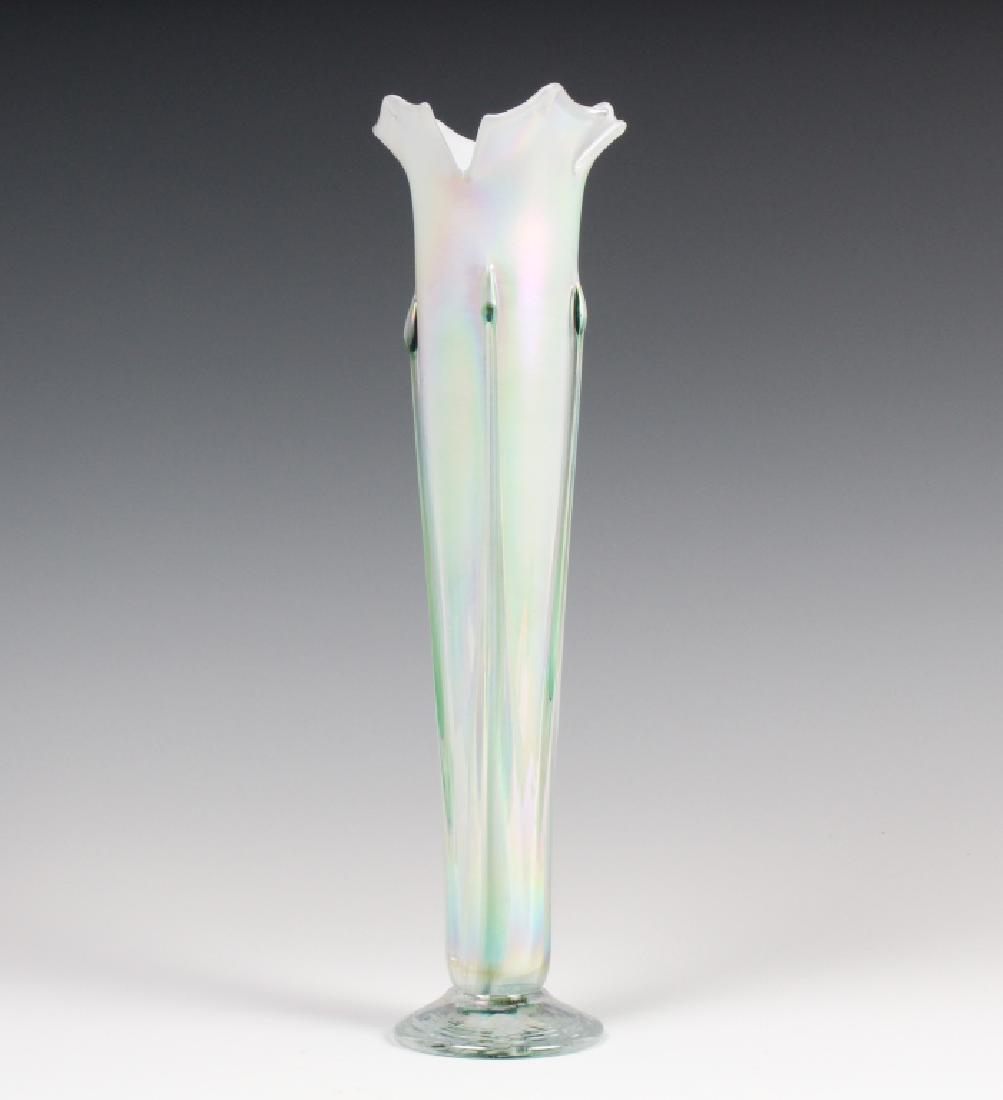 R. Mynott Studio Art Glass Iridescent Trumpet Vase (1 of 7)