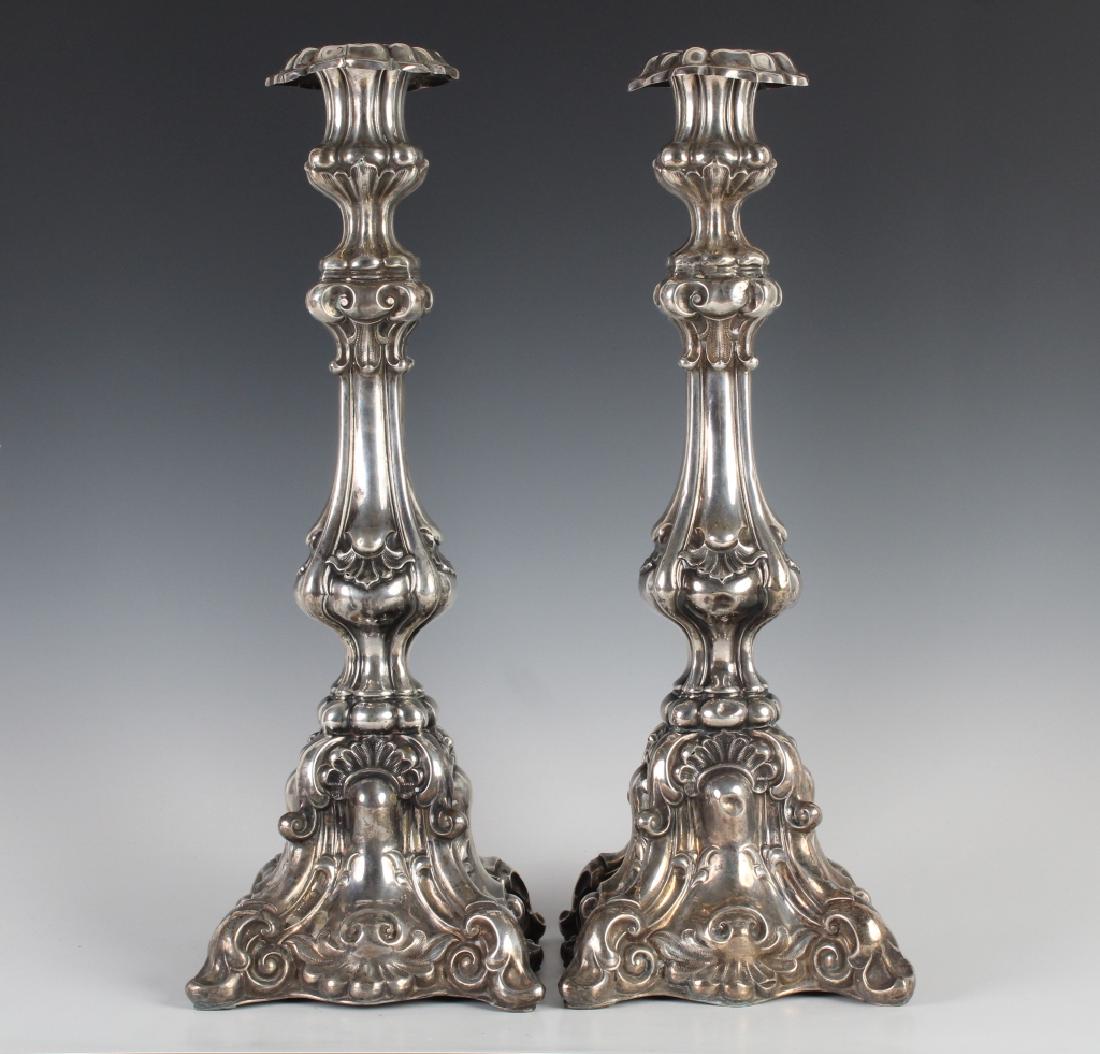 PR Antique Solid Sterling Silver Candlesticks 664g