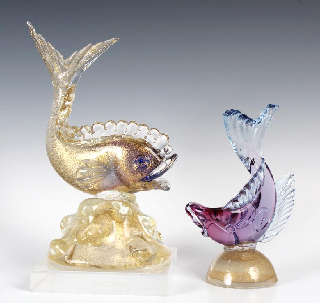 Pair Murano Italian Venetian Glass Fish Sculpture (1 of 7)