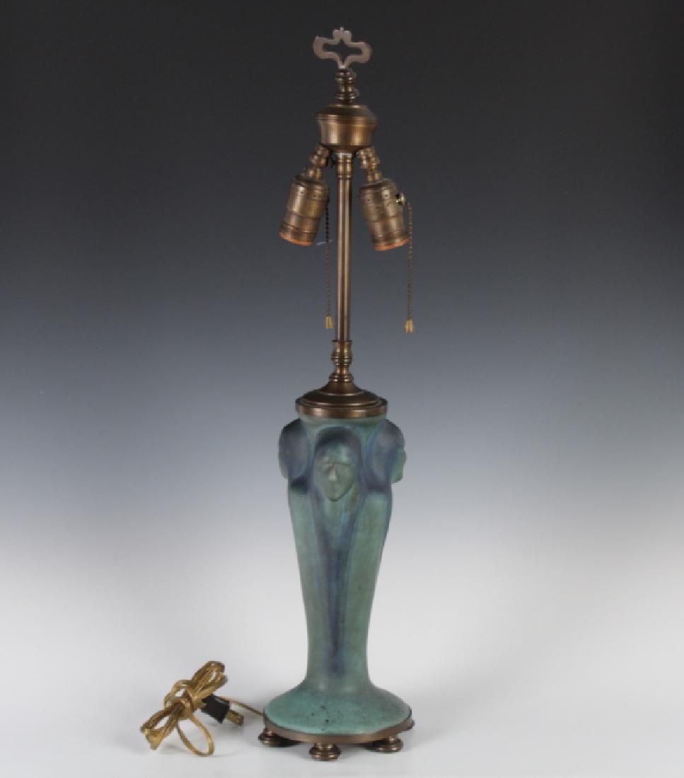 VAN BRIGGLE Art Pottery Indian Face Head Vase Lamp (1 of 6)