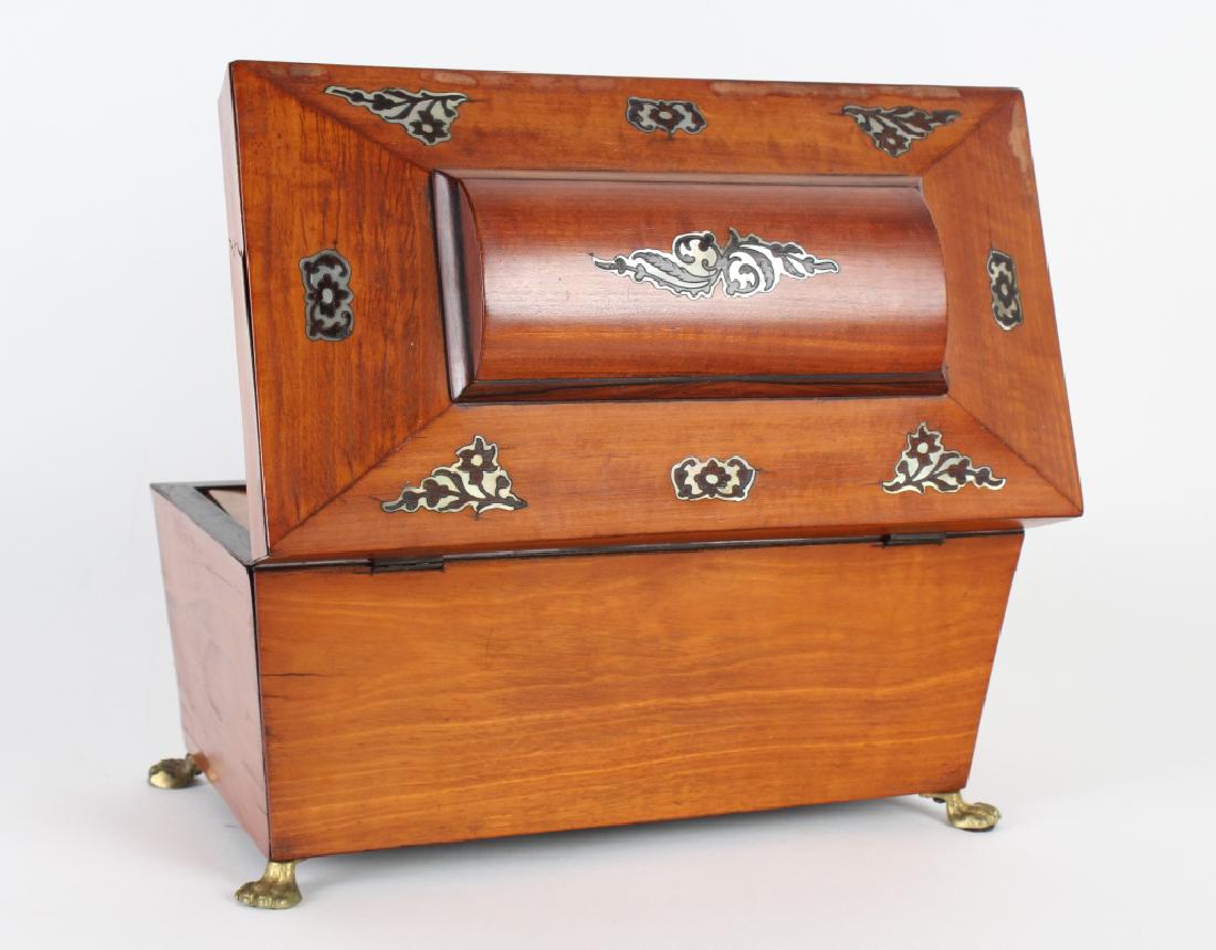 Antique Wood & Mother of Pearl Inlay Box w/ Glass (1 of 8)