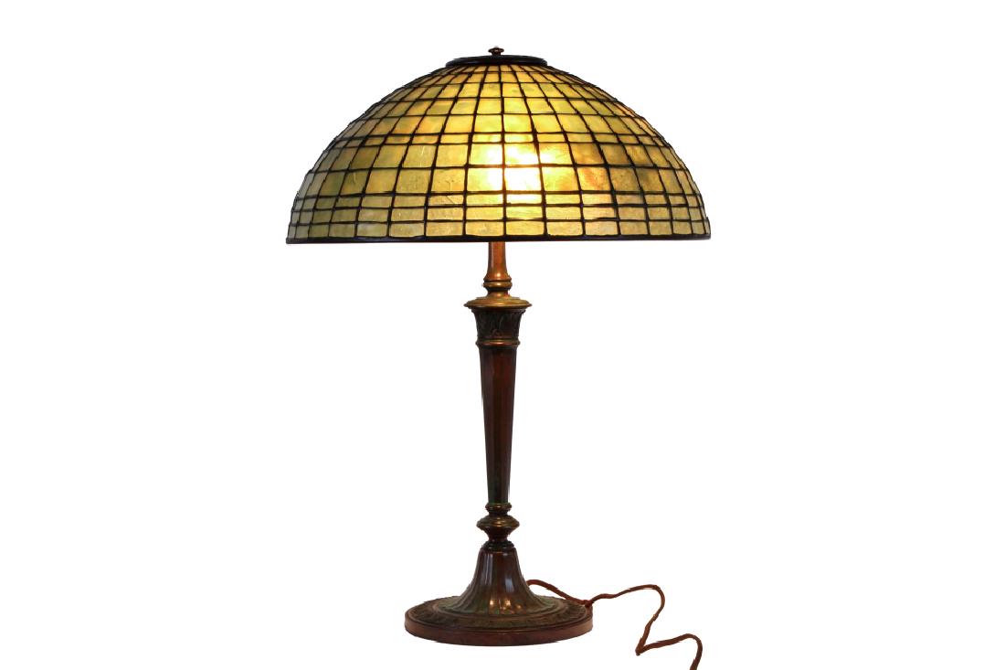 Tiffany Studio Geometric Shade Art Glass Table Lamp (1 of 12)