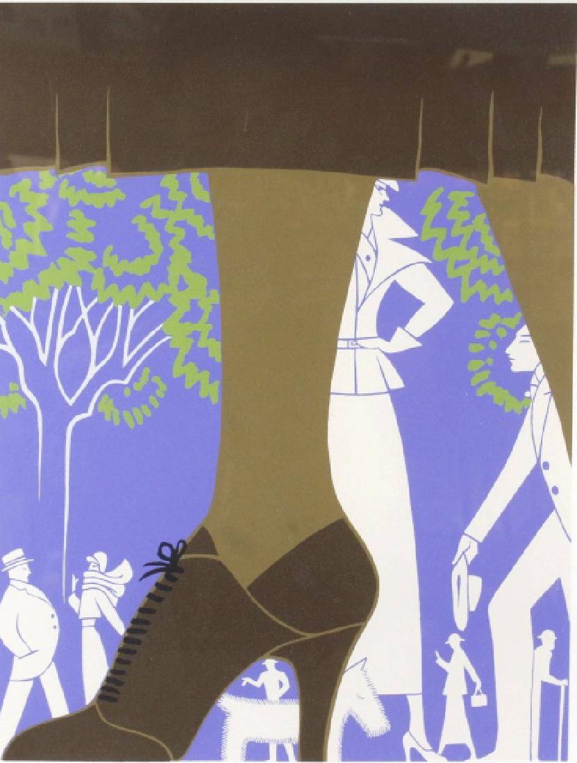 ERTE Brown Boot Pencil Signed & # Serigraph FRAMED (1 of 8)