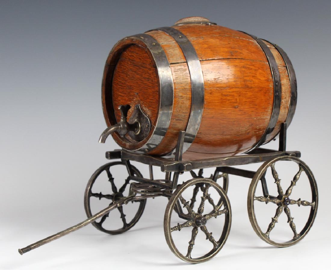 Whiskey Wood Barrel Dispenser Bar Liqueur Decanter