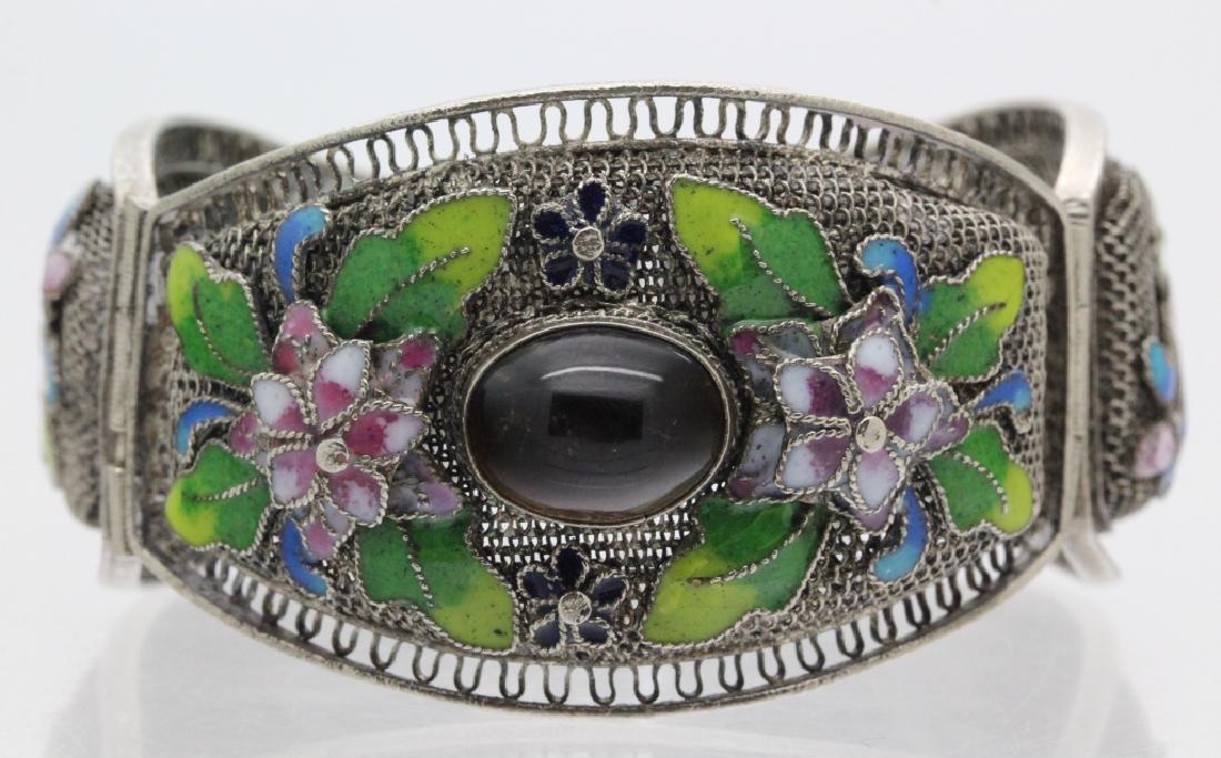 Chinese Wire Filigree Cloisonne Enamel Bracelet (1 of 6)