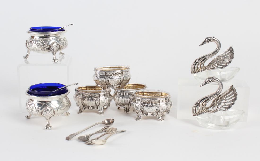 LOT Sterling Silver Salt Dip Cellars & Spoons 638g (1 of 5)