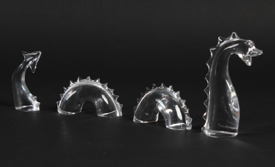 4 pc Baccarat French Crystal Loch Ness Dragon SET (1 of 6)