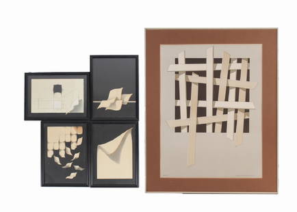 5 Lennart Nystrom Modernist Prints w/ H/C's LISTED: Lennart Nystrom (1944-Present). Set of four hors de commerce prints. Features four different images, all signed Lennart Nystrom lower right and "H.C." lower left. housed in black wood frames. 