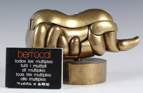 Miguel Berrocal Modern Romeo Juliet Art Sculpture: Miguel Ortiz Berrocal (1933-2006) Spain. Limited Edition modern brass sculpture. Titled: "Romeo y Julieta" is composed of interlocking puzzle pieces which together form a sculpture of intertwined 