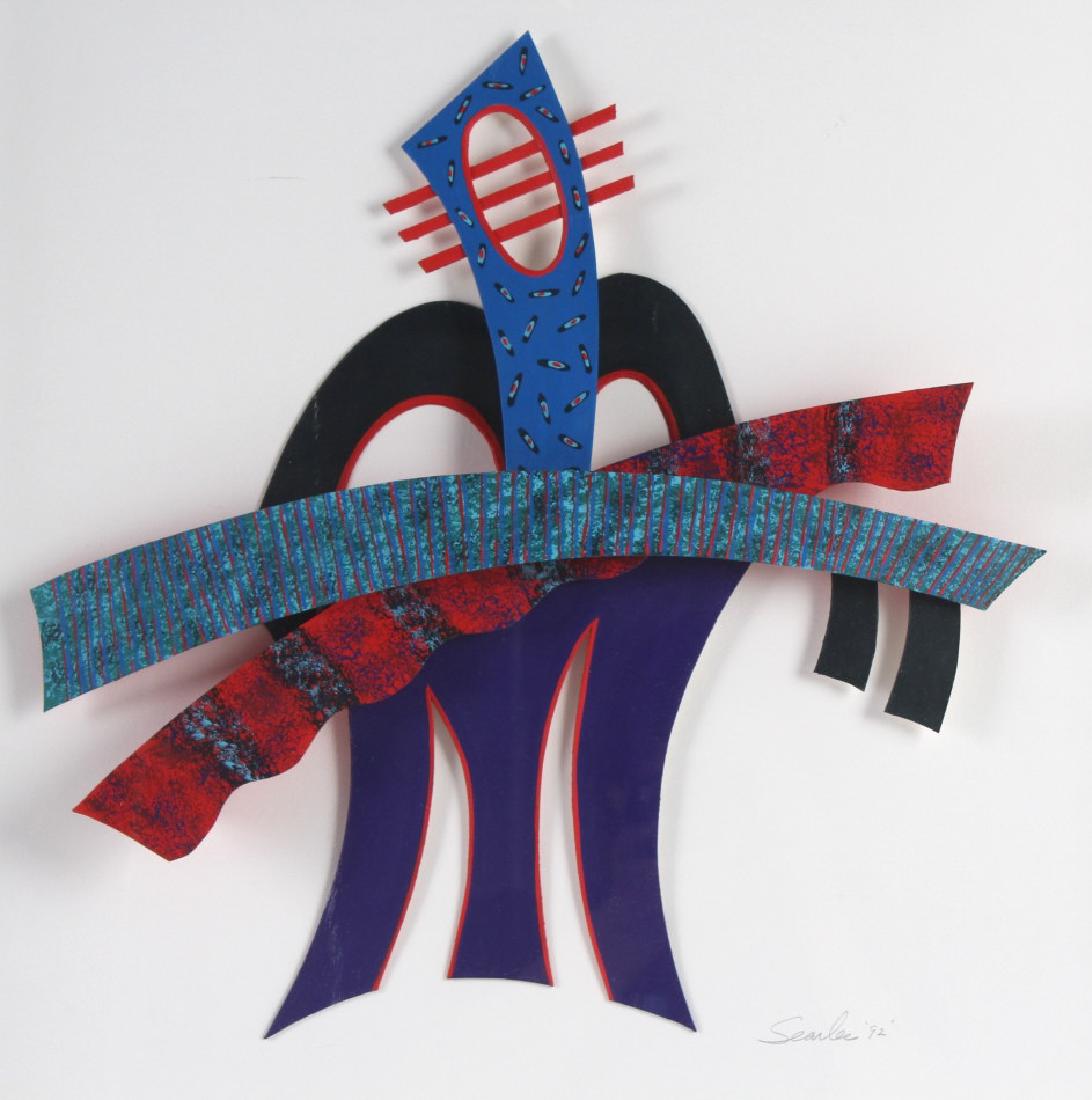 Charles Searles Abstract 3D Collage Art Painting (1 of 6)