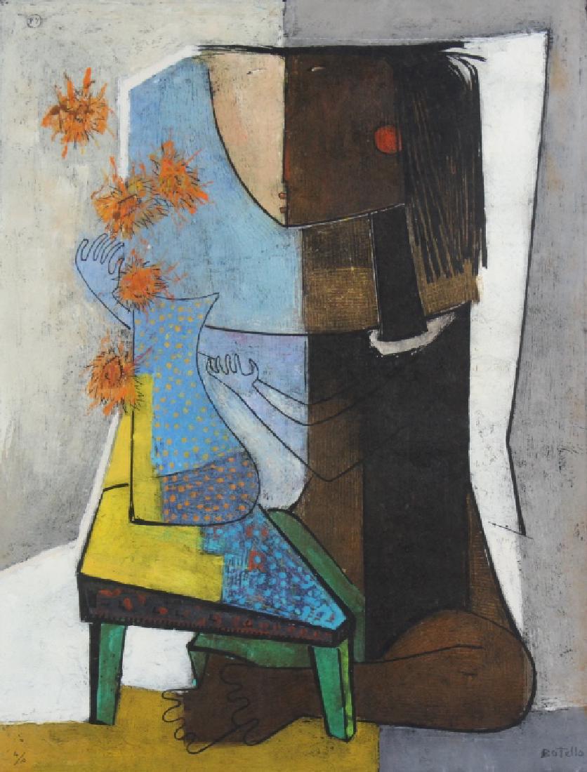 Angel Botello 19131986 A/P Abstract Art Linocut SIGNED