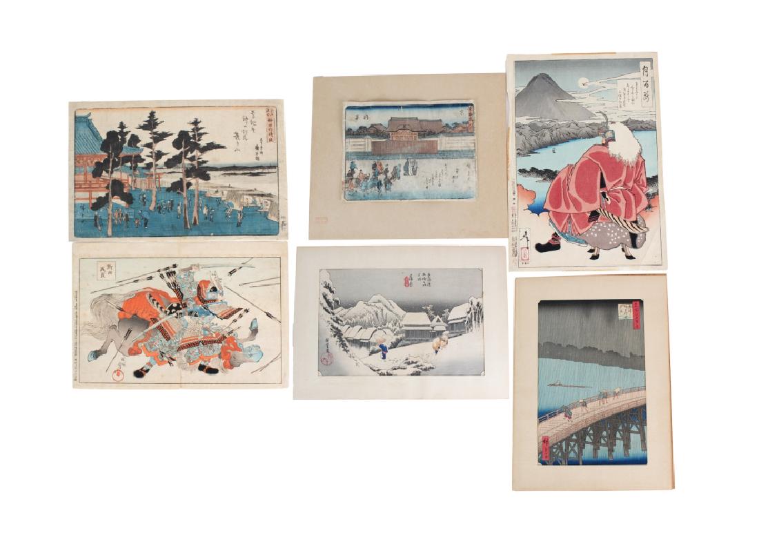 Antique Collection of 6 Japanese Art Woodblock Prints (1 of 6)